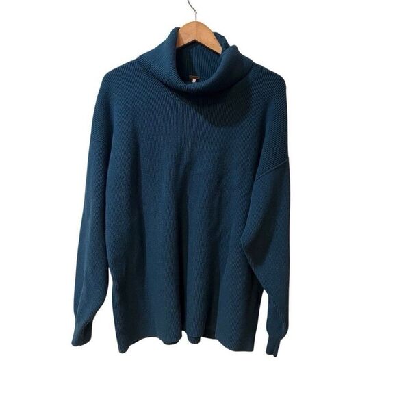 Free People softly structured oversized turtleneck sweater small petite brown - Picture 1 of 9